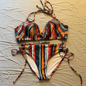 Freya Striped Large Bust (30H) Bikini (top and bottom included!)